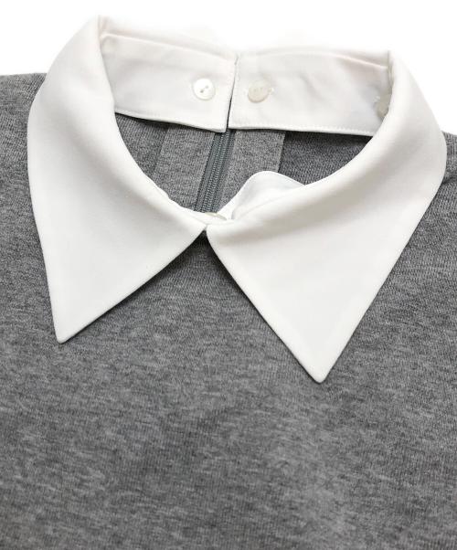 ESTNATION（エストネーション）ESTNATION (エストネーション) 2WAY襟付きニット グレー サイズ:FREEの古着・服飾アイテム