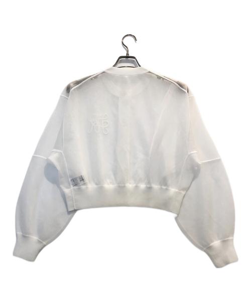 Adam et Rope（アダム エ ロペ）Adam et Rope (アダム エ ロペ) シアーロゴカーディガン ホワイト サイズ:FREEの古着・服飾アイテム