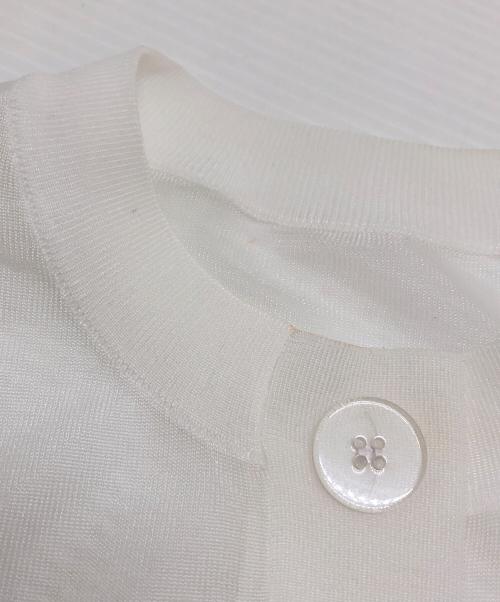 Adam et Rope（アダム エ ロペ）Adam et Rope (アダム エ ロペ) シアーロゴカーディガン ホワイト サイズ:FREEの古着・服飾アイテム