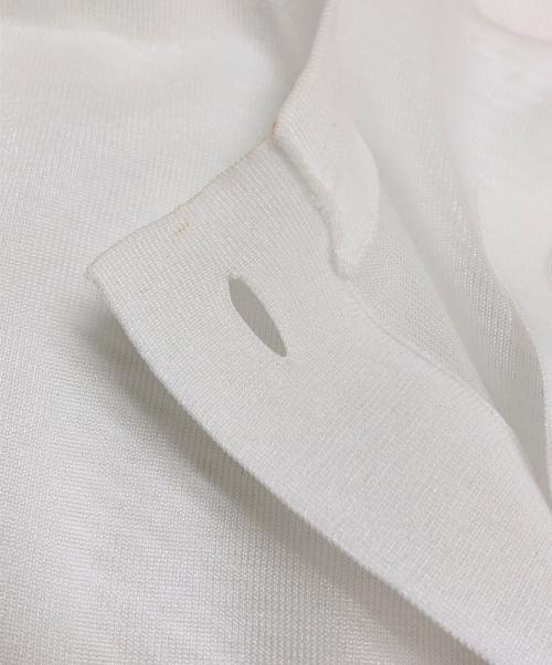 Adam et Rope（アダム エ ロペ）Adam et Rope (アダム エ ロペ) シアーロゴカーディガン ホワイト サイズ:FREEの古着・服飾アイテム