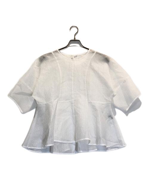 LE CIEL BLEU（ルシェルブルー）LE CIEL BLEU (ルシェルブルー) シアージャカードブラウス ホワイト サイズ:36の古着・服飾アイテム