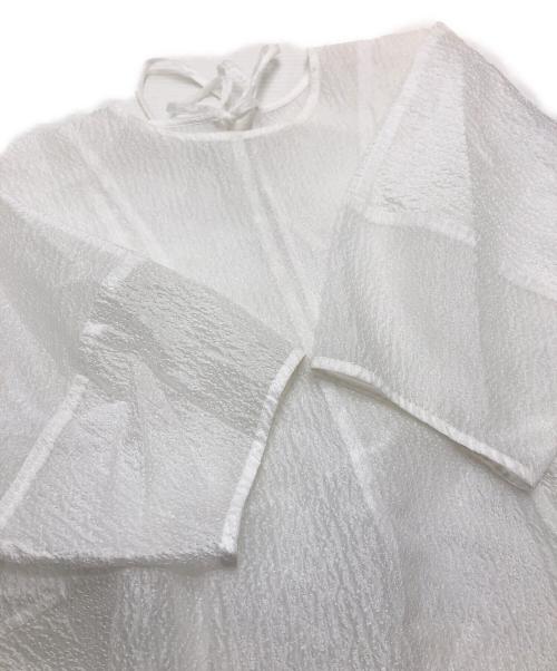 LE CIEL BLEU（ルシェルブルー）LE CIEL BLEU (ルシェルブルー) シアージャカードブラウス ホワイト サイズ:36の古着・服飾アイテム