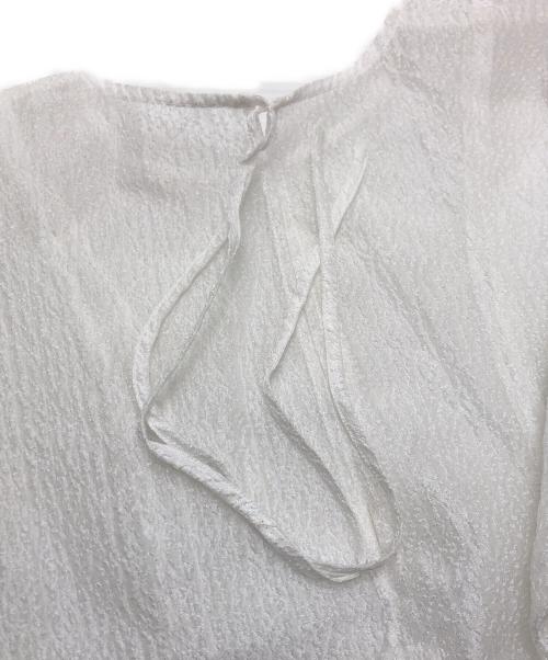 LE CIEL BLEU（ルシェルブルー）LE CIEL BLEU (ルシェルブルー) シアージャカードブラウス ホワイト サイズ:36の古着・服飾アイテム