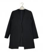 SOEJUソージュ）の古着「ストレッチファインロングノーカラージャケット」｜ブラック