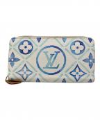 LOUIS VUITTONルイ ヴィトン）の古着「モノグラム　タイル ジッピーウォレット」｜ブルー