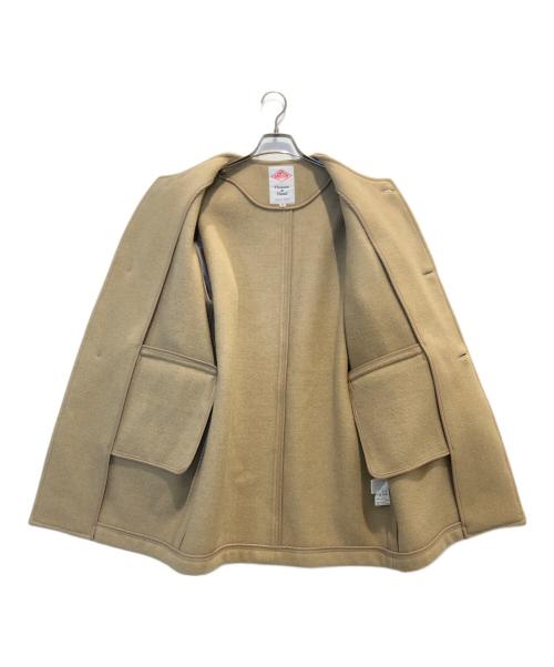 DANTON（ダントン）DANTON (ダントン) WOOL LIGHT PILE ノーカラーロングコート ベージュ サイズ:36の古着・服飾アイテム