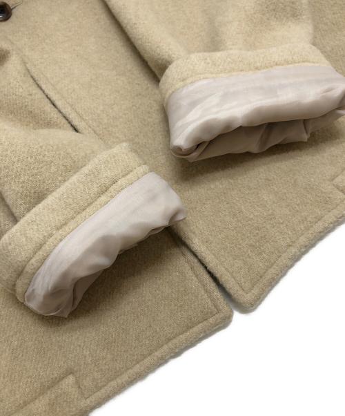DANTON（ダントン）DANTON (ダントン) WOOL LIGHT PILE ノーカラーロングコート ベージュ サイズ:36の古着・服飾アイテム