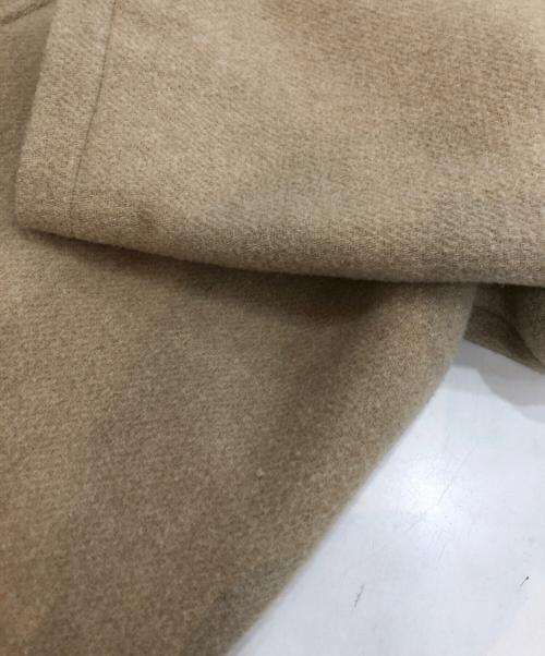 DANTON（ダントン）DANTON (ダントン) WOOL LIGHT PILE ノーカラーロングコート ベージュ サイズ:36の古着・服飾アイテム