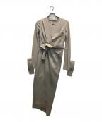 OFFWHITEオフホワイト）の古着「プリントレイヤードラップドレス」｜ベージュ