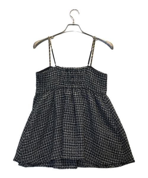 JUSGLITTY（ジャスグリッティー）JUSGLITTY (ジャスグリッティー) ツイードキャミ ブラック サイズ:1の古着・服飾アイテム