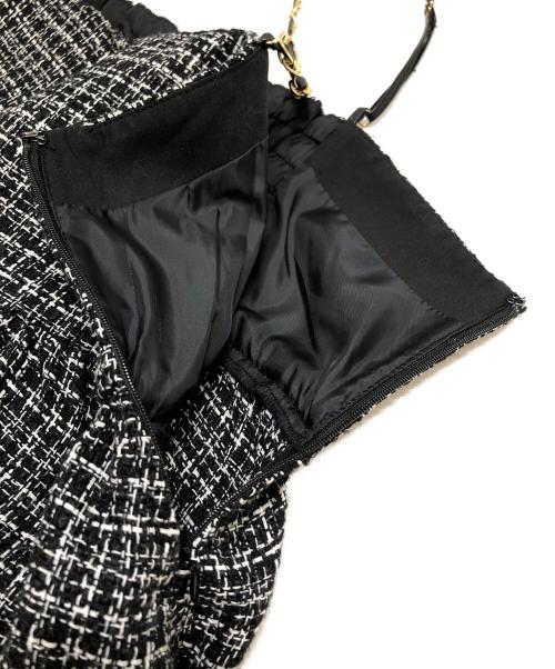 JUSGLITTY（ジャスグリッティー）JUSGLITTY (ジャスグリッティー) ツイードキャミ ブラック サイズ:1の古着・服飾アイテム