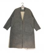 ENFOLDエンフォルド）の古着「ソフトリバースリットオーバーコート」｜グレー