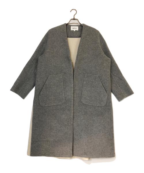 ENFOLD（エンフォルド）ENFOLD (エンフォルド) ソフトリバースリットオーバーコート グレー サイズ:36の古着・服飾アイテム