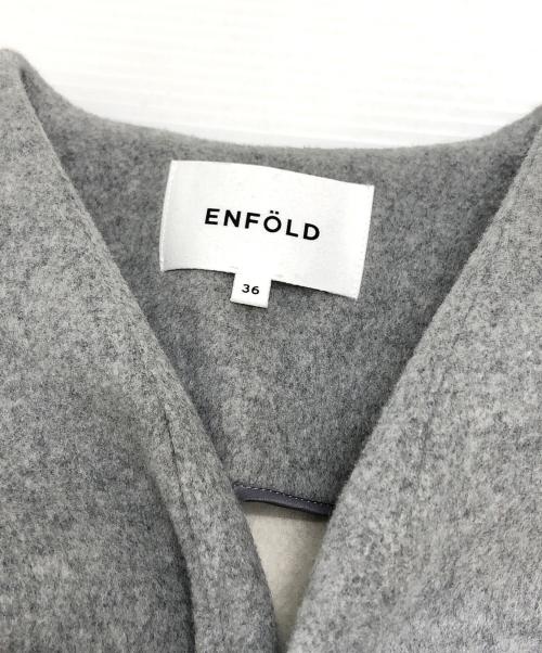 ENFOLD（エンフォルド）ENFOLD (エンフォルド) ソフトリバースリットオーバーコート グレー サイズ:36の古着・服飾アイテム