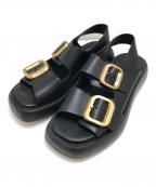TOD'Sトッズ）の古着「ダブルバックルサンダル」｜ブラック