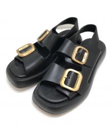 TOD'S（トッズ）の古着「ダブルバックルサンダル」｜ブラック