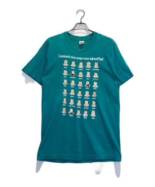 FRUIT OF THE LOOM（フルーツオブザルーム）FRUIT OF THE LOOM (フルーツオブザルーム) 感情アートTシャツ グリーン サイズ:Lの古着・服飾アイテム