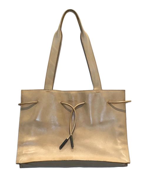 GUCCI（グッチ）GUCCI (グッチ) レザーハンドバッグ ベージュの古着・服飾アイテム