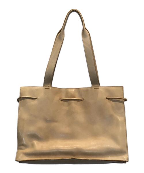 GUCCI（グッチ）GUCCI (グッチ) レザーハンドバッグ ベージュの古着・服飾アイテム