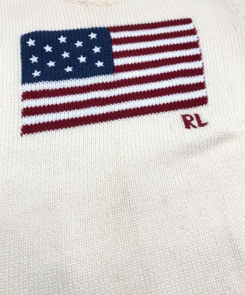 POLO RALPH LAUREN（ポロ・ラルフローレン）POLO RALPH LAUREN (ポロ・ラルフローレン) 星条旗ニット アイボリー サイズ:Ｓの古着・服飾アイテム