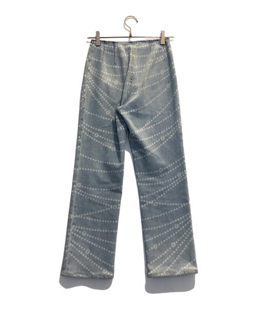 CHANEL（シャネル）CHANEL (シャネル) パールデザイン総柄デニムパンツ インディゴ サイズ:34の古着・服飾アイテム