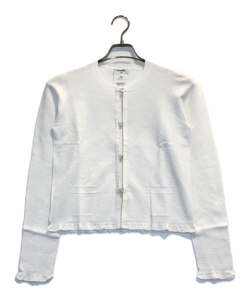 CHANEL（シャネル）CHANEL (シャネル) ココボタンニットカーディガン ホワイト サイズ:38の古着・服飾アイテム
