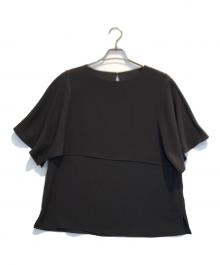23区（ニジュウサンク）の古着「ストレッチジョーゼット ケープデザイン カットソー」｜ブラウン