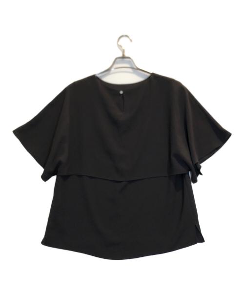 23区（ニジュウサンク）23区 (ニジュウサンク) ストレッチジョーゼット ケープデザイン カットソー ブラウン サイズ:38の古着・服飾アイテム