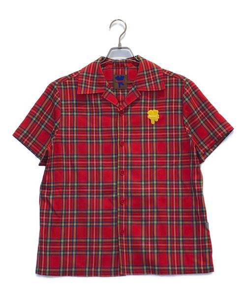 Heaven by Marc Jacobs（ヘブンバイマークジェイコブス）Heaven by Marc Jacobs (ヘブンバイマークジェイコブス) オープンカラータータンチェックシャツ レッド サイズ:Mの古着・服飾アイテム