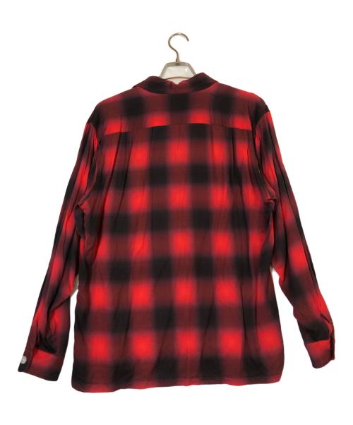 HOUSTON（ヒューストン）HOUSTON (ヒューストン) OMBRE CHECK L/S SHIRT レッド サイズ:Lの古着・服飾アイテム