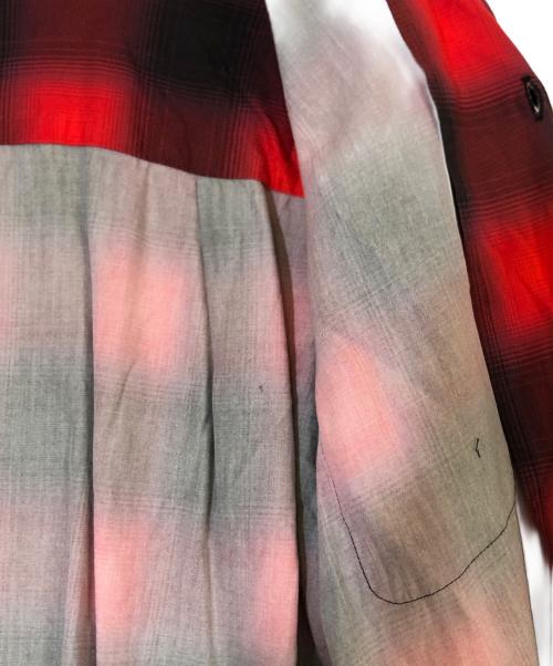 HOUSTON（ヒューストン）HOUSTON (ヒューストン) OMBRE CHECK L/S SHIRT レッド サイズ:Lの古着・服飾アイテム