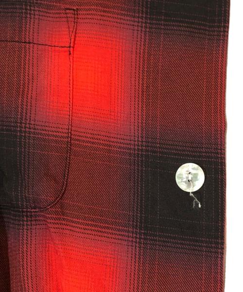 HOUSTON（ヒューストン）HOUSTON (ヒューストン) OMBRE CHECK L/S SHIRT レッド サイズ:Lの古着・服飾アイテム