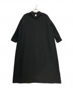 NO CONTROL AIRノーコントロールエアー）の古着「デッドエアポリエステル高密度バックサテンスタンドカラーワンピース」｜ブラック