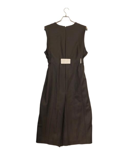 avec deuxclefs（アヴェクデュクレ）avec deuxclefs (アヴェクデュクレ) スキッパーノースリーブワンピース ブラウン サイズ:Mの古着・服飾アイテム