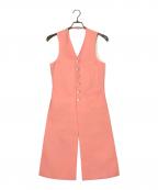 COMME des GARCONS HOMME PLUSコムデギャルソンオムプリュス）の古着「ポリエステルツイルバックロングベスト」｜ピンク