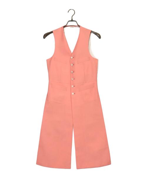 COMME des GARCONS HOMME PLUS（コムデギャルソンオムプリュス）COMME des GARCONS HOMME PLUS (コムデギャルソンオムプリュス) ポリエステルツイルバックロングベスト ピンク サイズ:XSの古着・服飾アイテム