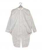 COMME des GARCONS HOMME PLUSコムデギャルソンオムプリュス）の古着「クラシックカラーポリエステルロングシャツ」｜ホワイト