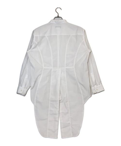 COMME des GARCONS HOMME PLUS（コムデギャルソンオムプリュス）COMME des GARCONS HOMME PLUS (コムデギャルソンオムプリュス) クラシックカラーポリエステルロングシャツ ホワイト サイズ:XSの古着・服飾アイテム