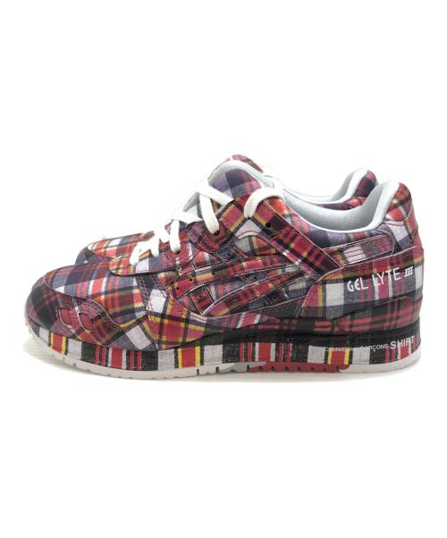 COMME des GARCONS SHIRT（コムデギャルソンシャツ）COMME des GARCONS SHIRT (コムデギャルソンシャツ) asics (アシックス) チェックスニーカー レッド サイズ:25の古着・服飾アイテム
