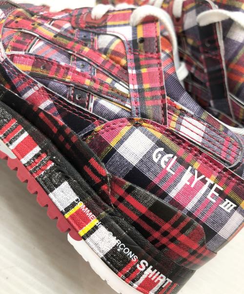 COMME des GARCONS SHIRT（コムデギャルソンシャツ）COMME des GARCONS SHIRT (コムデギャルソンシャツ) asics (アシックス) チェックスニーカー レッド サイズ:25の古着・服飾アイテム