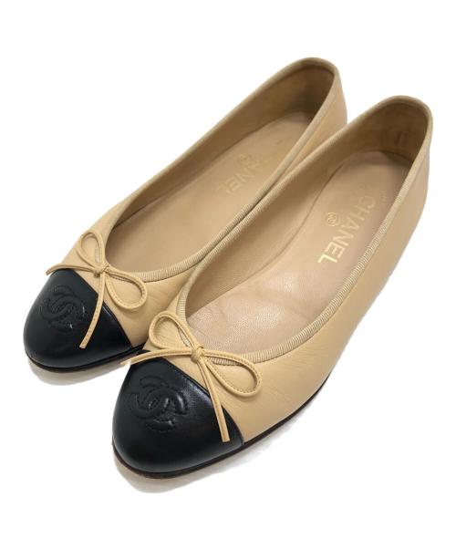 CHANEL（シャネル）CHANEL (シャネル) バレエシューズ ベージュ サイズ:36 1/2(23CM)の古着・服飾アイテム