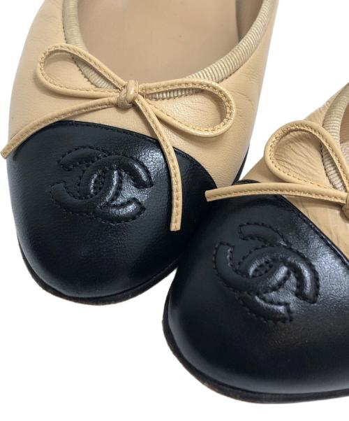 CHANEL（シャネル）CHANEL (シャネル) バレエシューズ ベージュ サイズ:36 1/2(23CM)の古着・服飾アイテム