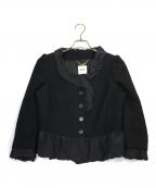 MOSCHINOモスキーノ）の古着「フリルツイードジャケット」｜ブラック