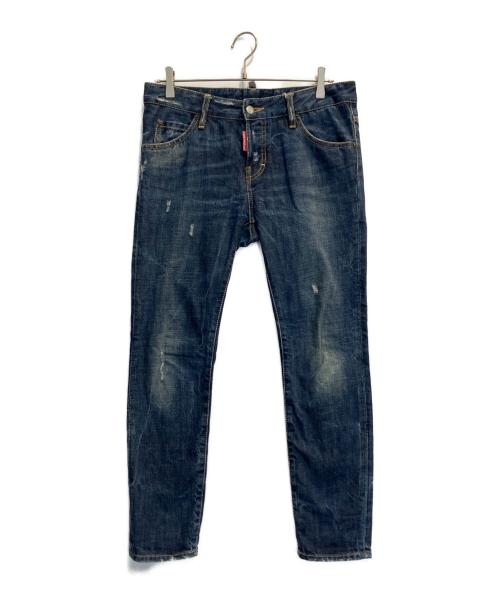 DSQUARED2（ディースクエアード）DSQUARED2 (ディースクエアード) ダメージ加工デニムパンツ インディゴ サイズ:42の古着・服飾アイテム