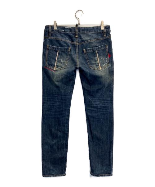 DSQUARED2（ディースクエアード）DSQUARED2 (ディースクエアード) ダメージ加工デニムパンツ インディゴ サイズ:42の古着・服飾アイテム