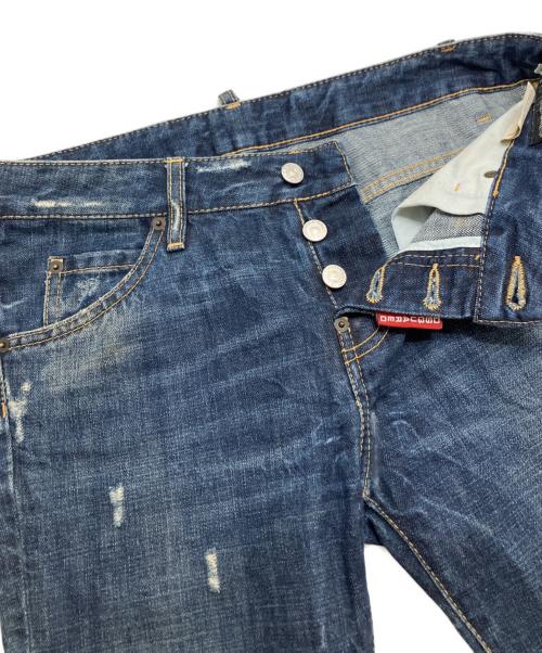 DSQUARED2（ディースクエアード）DSQUARED2 (ディースクエアード) ダメージ加工デニムパンツ インディゴ サイズ:42の古着・服飾アイテム