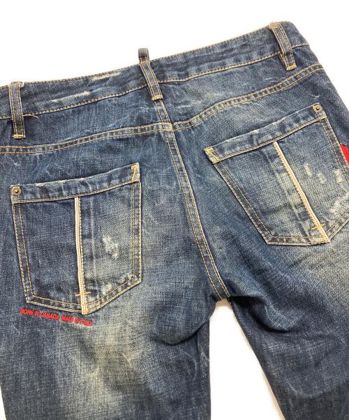 DSQUARED2（ディースクエアード）DSQUARED2 (ディースクエアード) ダメージ加工デニムパンツ インディゴ サイズ:42の古着・服飾アイテム