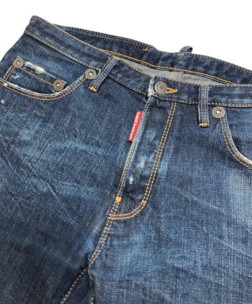 DSQUARED2（ディースクエアード）DSQUARED2 (ディースクエアード) ダメージ加工デニムパンツ インディゴ サイズ:44の古着・服飾アイテム