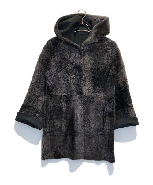 DROMe（ドローム）DROMe (ドローム) バーシブルフーデットムートンジャケット ブラック サイズ:XSの古着・服飾アイテム