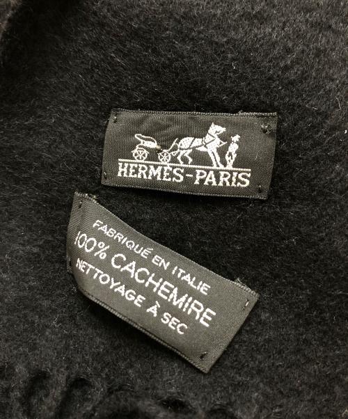 HERMES（エルメス）HERMES (エルメス) カシミヤ大判ストール ブラックの古着・服飾アイテム